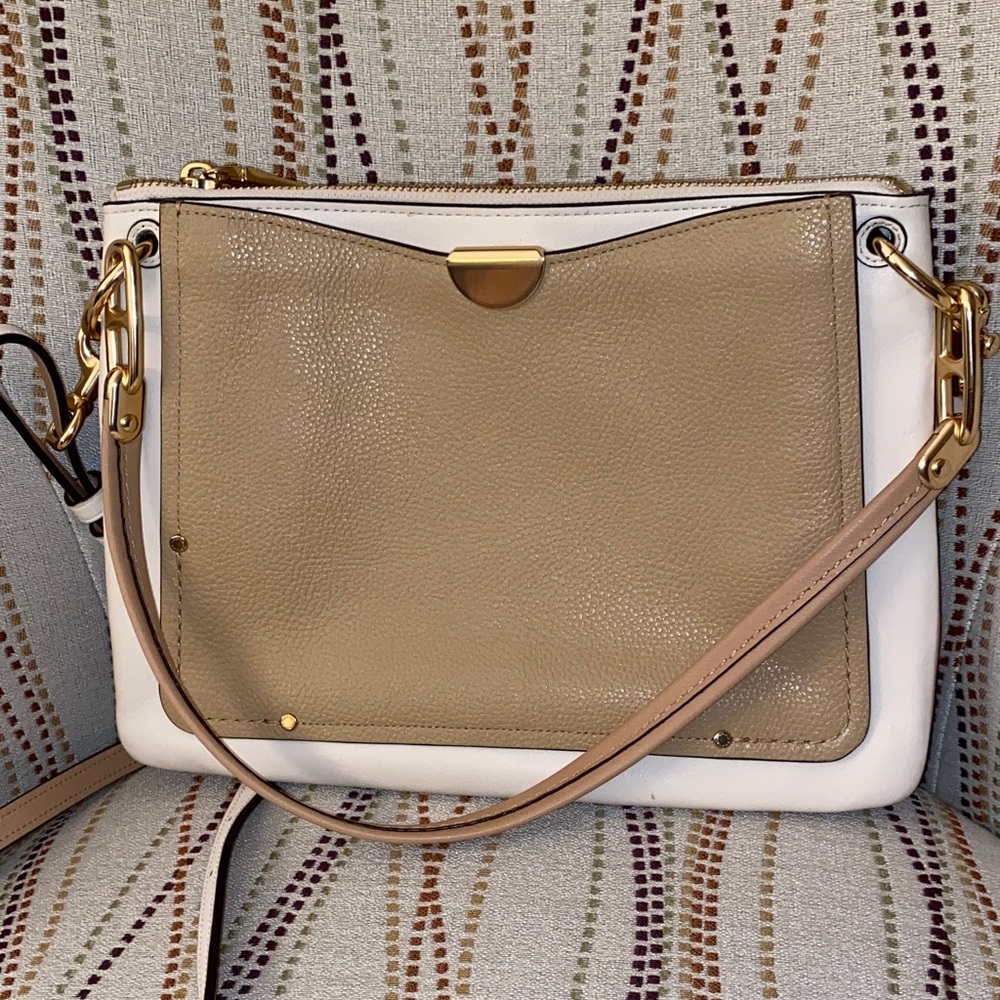 Coach Dreamer Tan and Cream Crossbody Bag